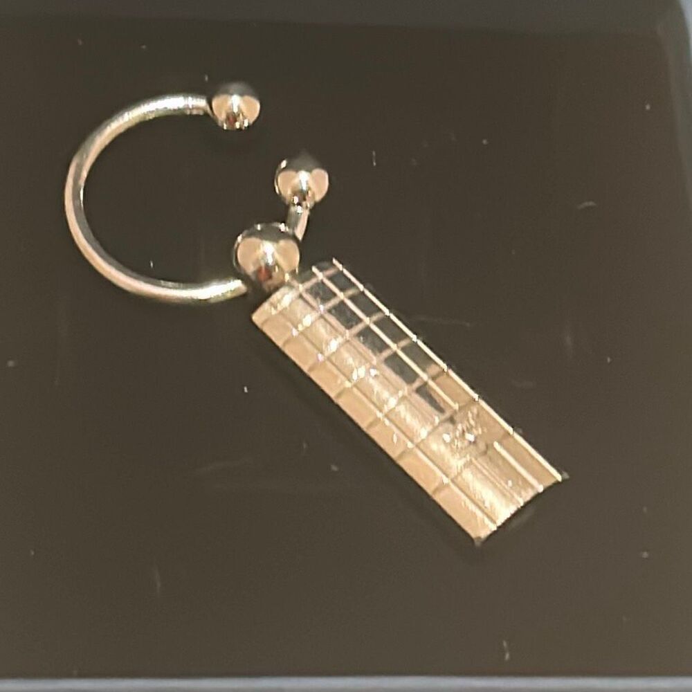 Montblanc Starwalker Keychain Silver Plate Grid Boheme Rectangular Fob Charm